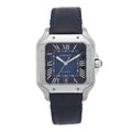 Stainless Steel Alligator 39.8mm Santos De Cartier Automatic Watch Blue