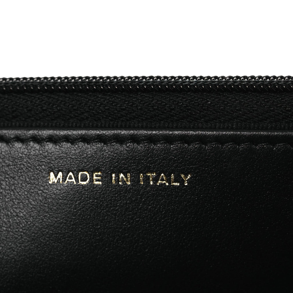 Pearly Caviar Quilted Fit For You Wallet On Chain WOC Black