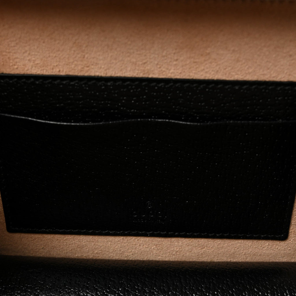 GG Supreme Monogram Textured Dollar Calfskin Mini New Basket Shoulder Bag Beige Ebony Black