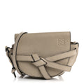 Grained Calfskin Mini Gate Crossbody Bag Light Oat