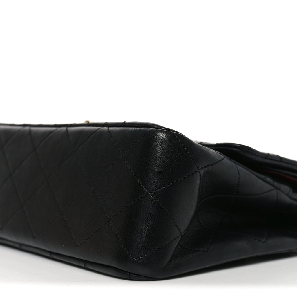 Lambskin Quilted Small Double Flap Black