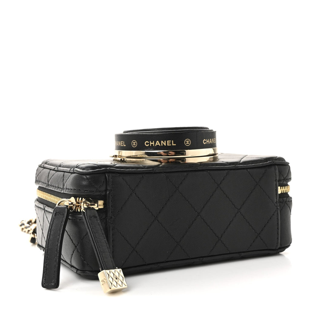 Lambskin Quilted Coco Click Bag Black