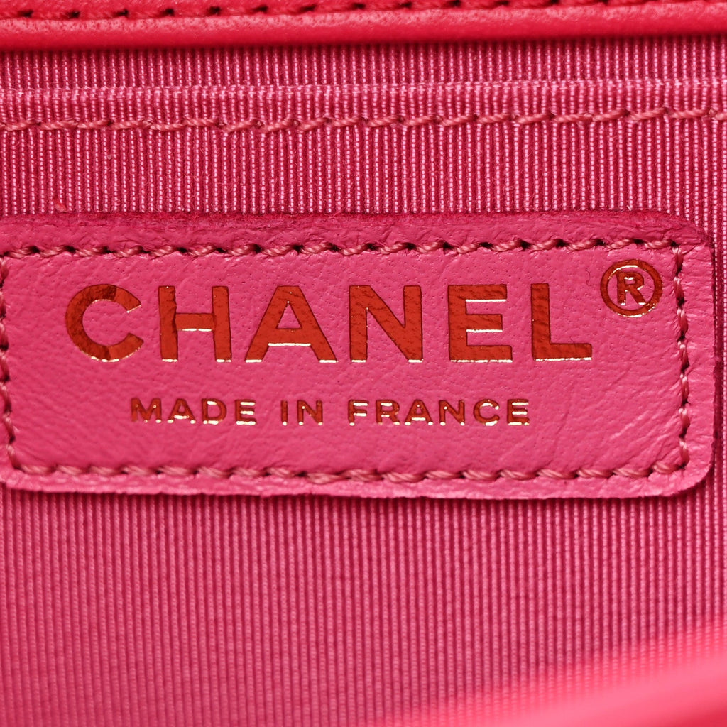 Lambskin Tweed Medium Boy Flap Fuchsia