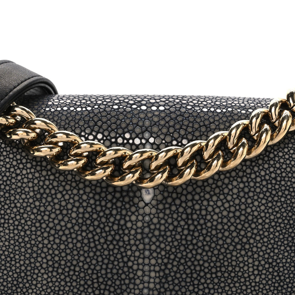 Galuchat Stingray Small Boy Flap Black