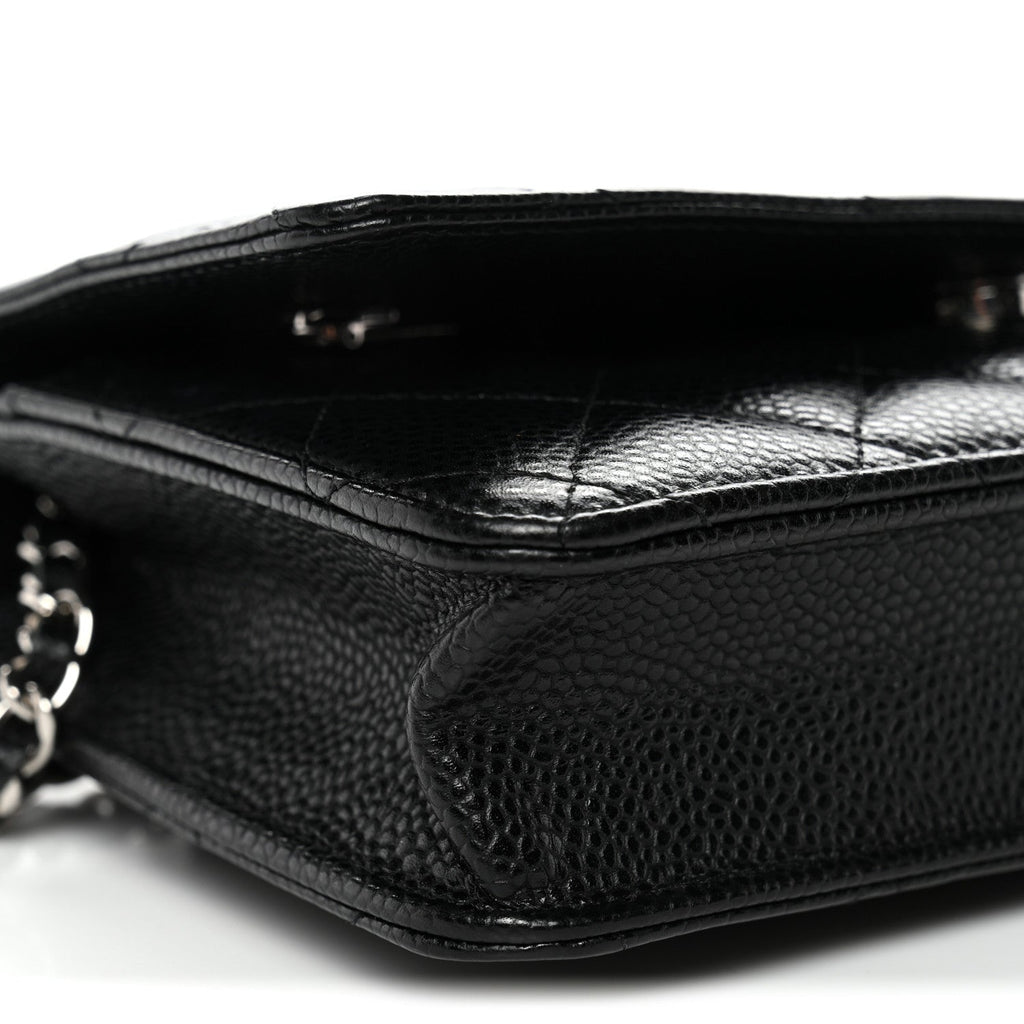 Caviar Quilted Wallet On Chain WOC Black