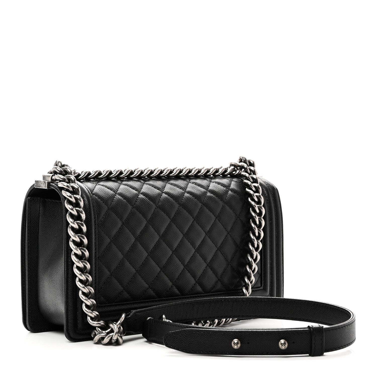 Caviar Quilted Medium Boy Flap Black