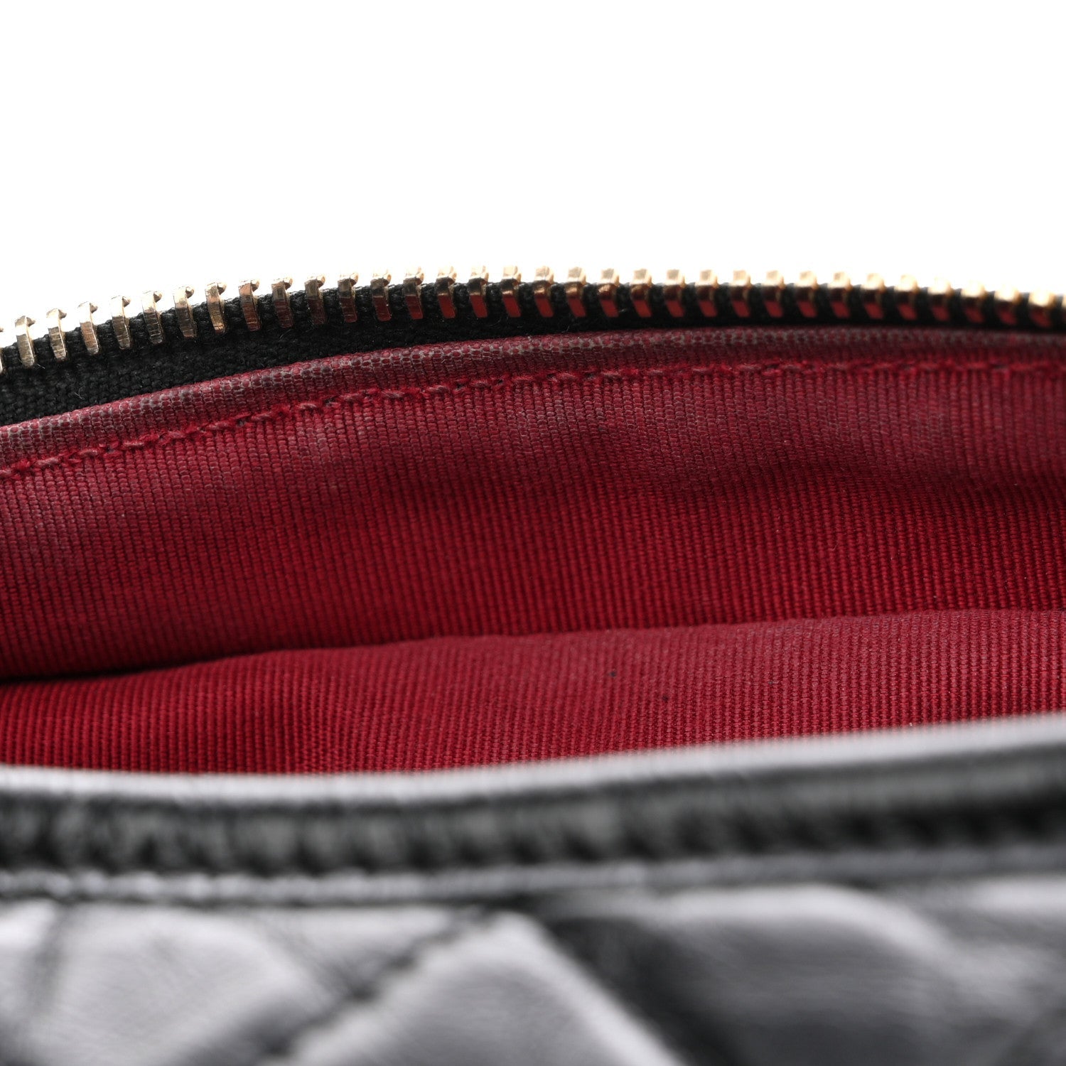 Aged Calfskin Quilted Small Gabrielle Hobo Black