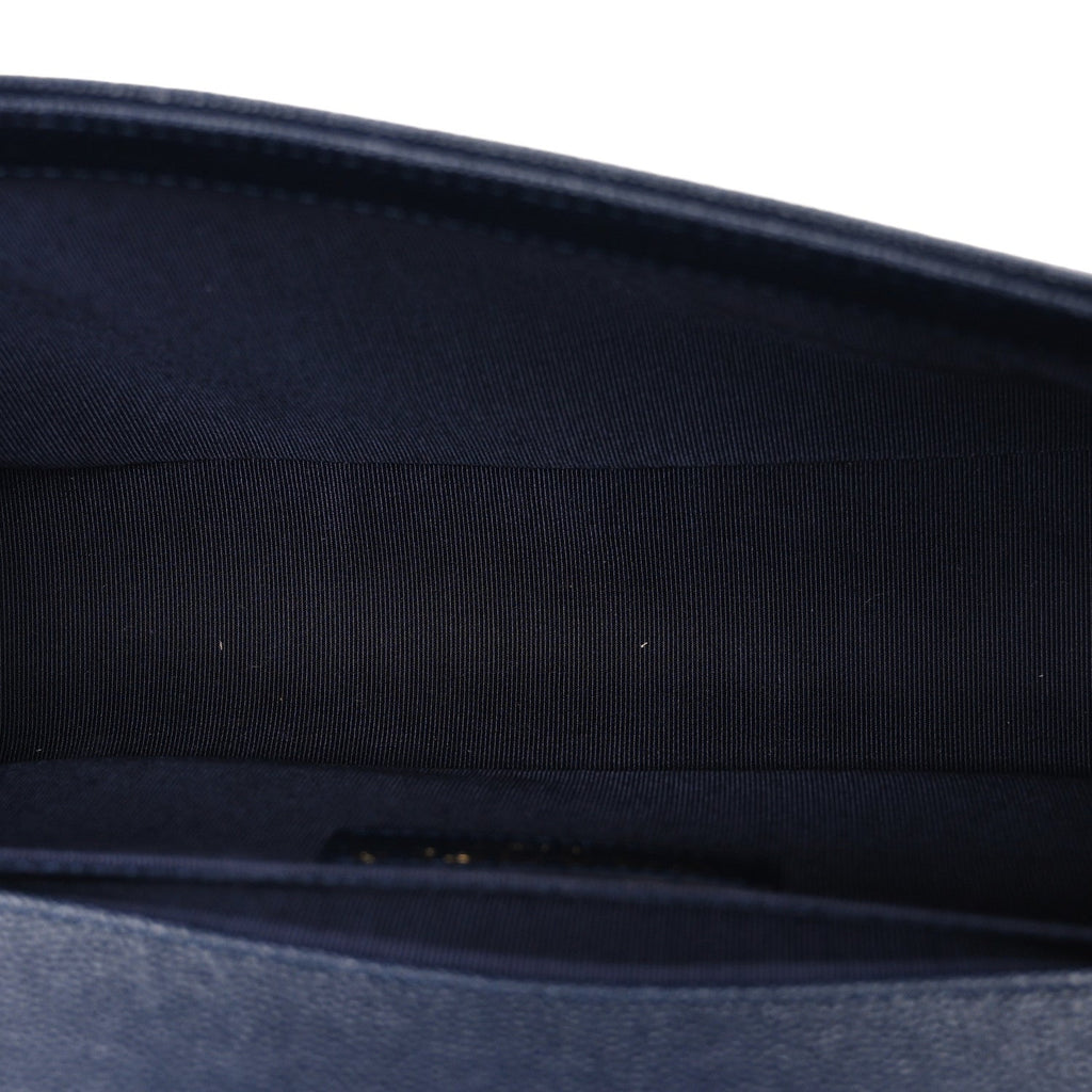 Caviar Quilted Medium Boy Flap Navy