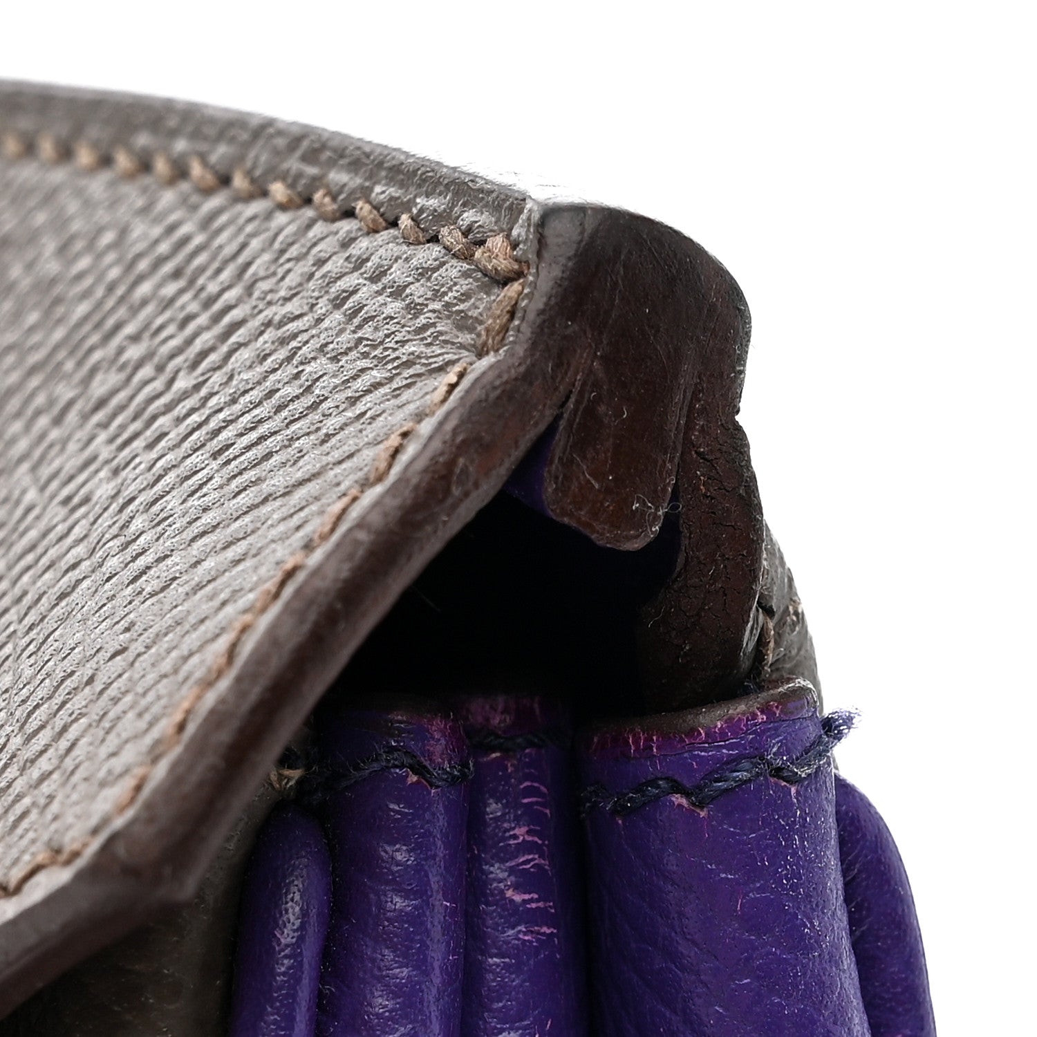 Epsom Bi-Color Horseshoe Birkin 35 Etain Crocus