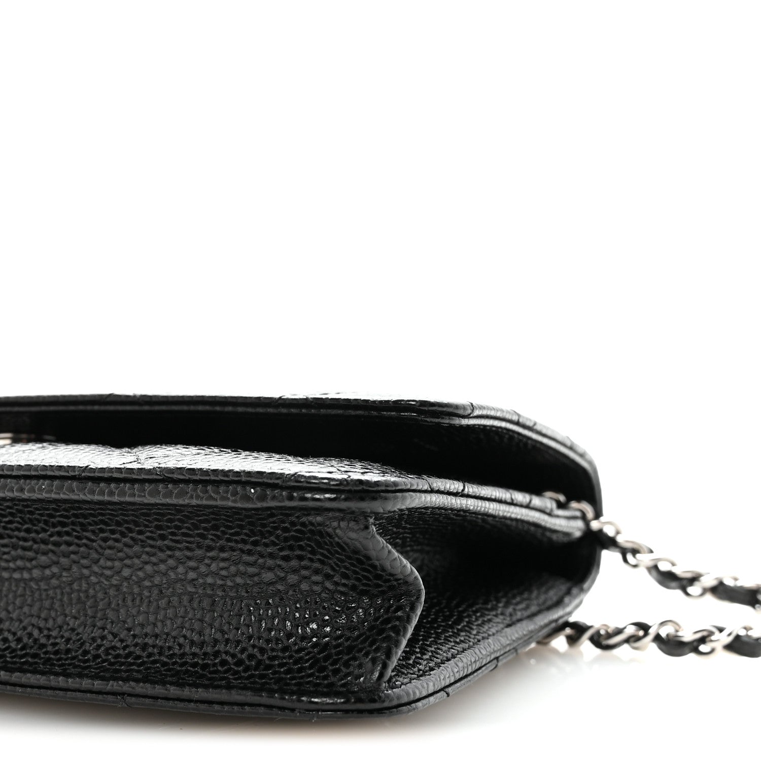 Caviar Quilted Wallet on Chain WOC Black