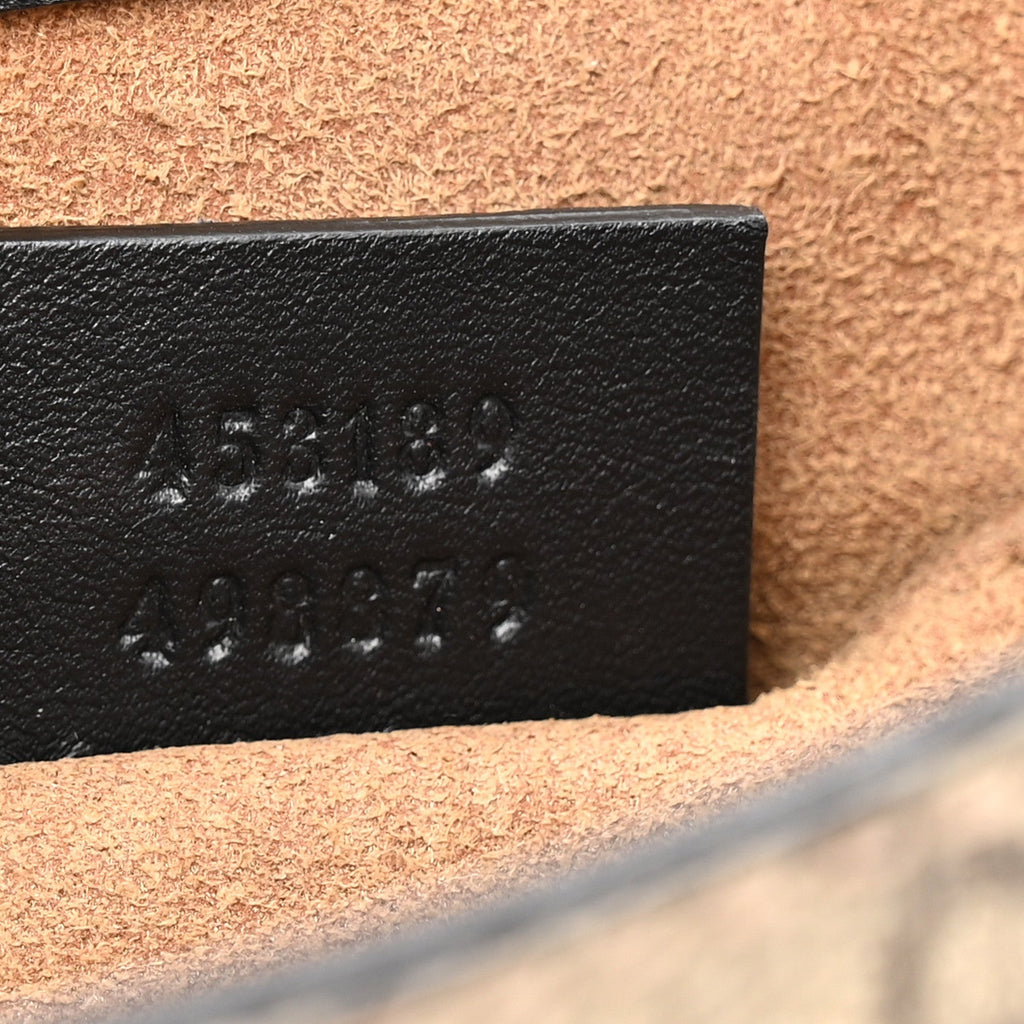 GG Supreme Monogram Web Medium Padlock Messenger Shoulder Bag Black