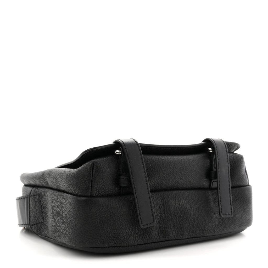 Soft Grained Calfskin XS Military Messenger Bag Black