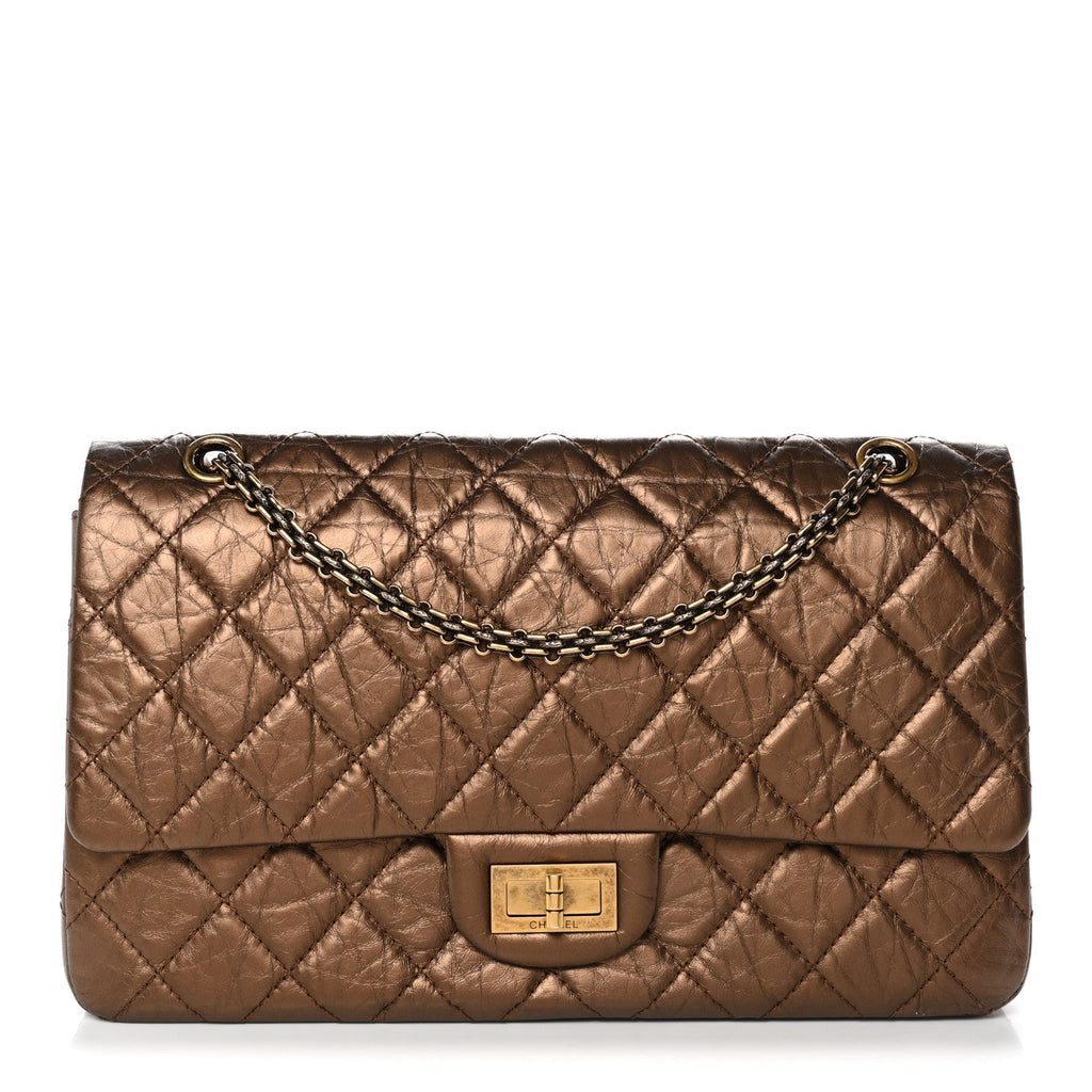 Metallic Aged Calfskin Quilted 2.55 Reissue 226 Flap Bronze