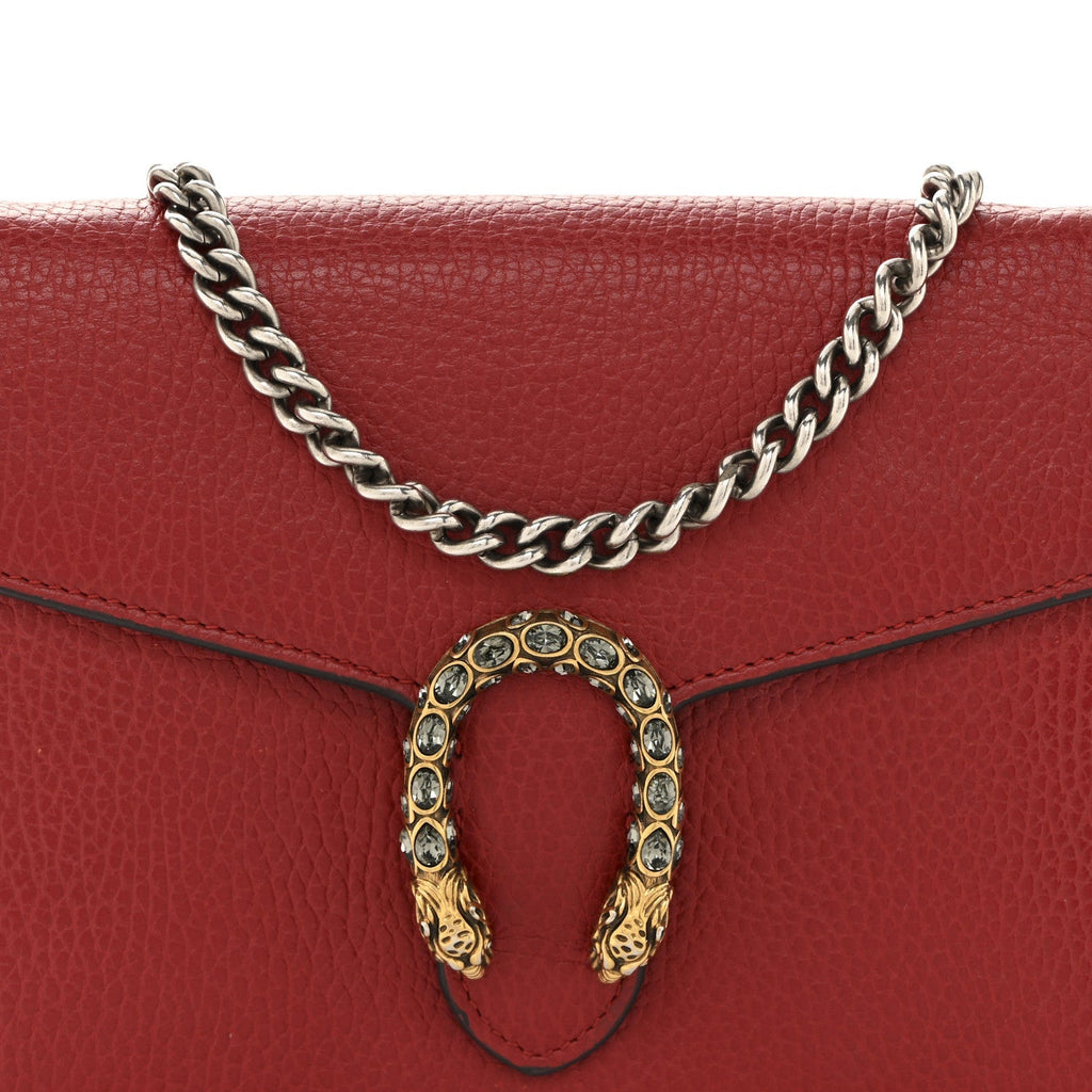 Calfskin Mini Dionysus Chain Wallet Hibiscus Red