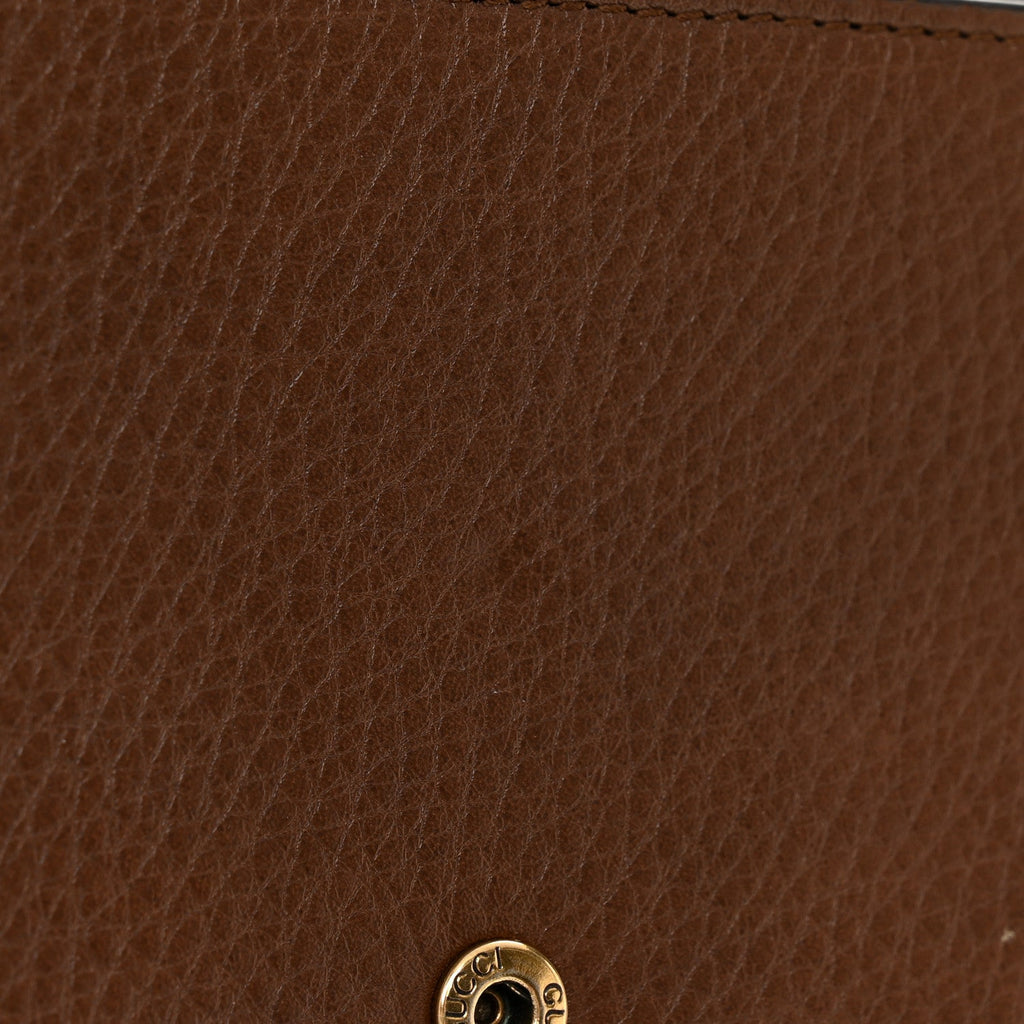 Cellarius Calfskin GG Marmont Chain Wallet Nut Brown