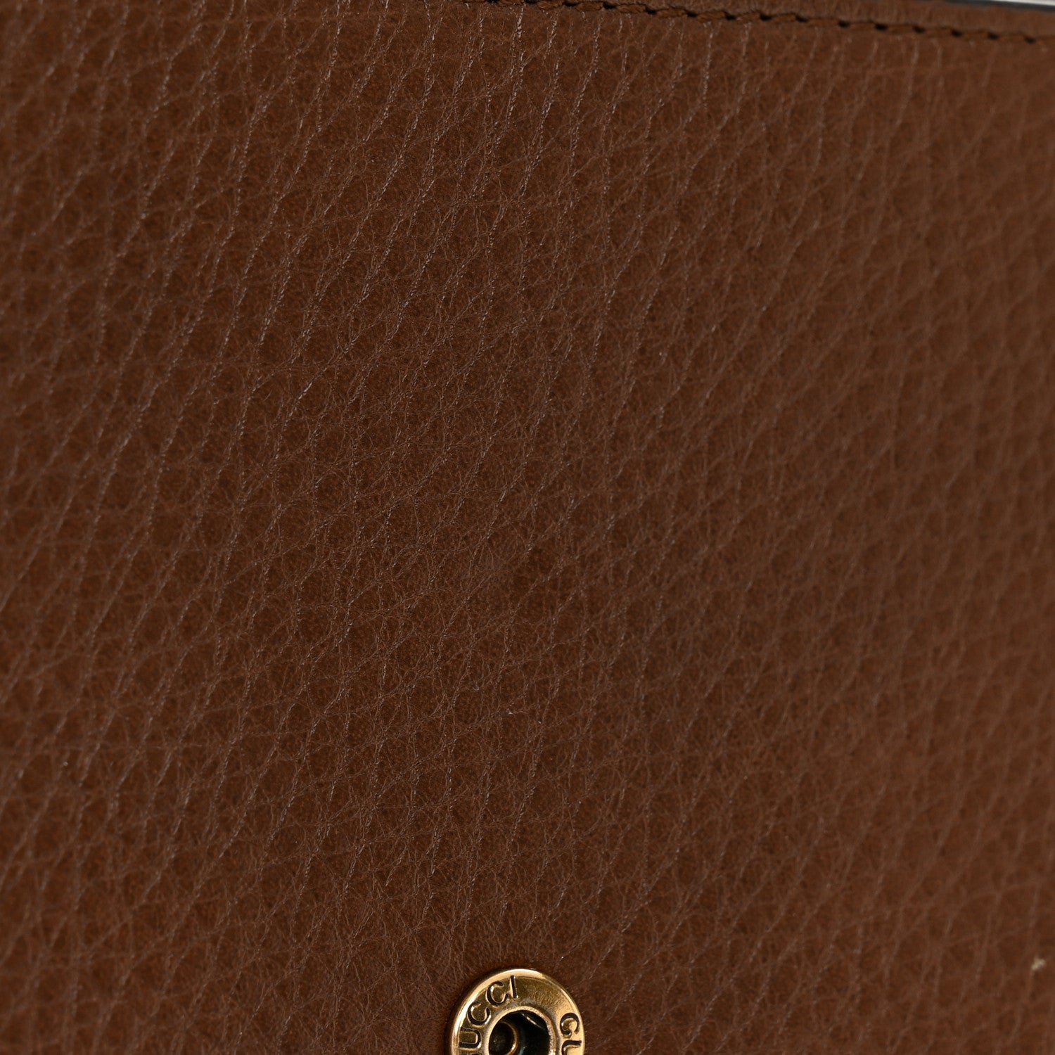 Cellarius Calfskin GG Marmont Chain Wallet Nut Brown
