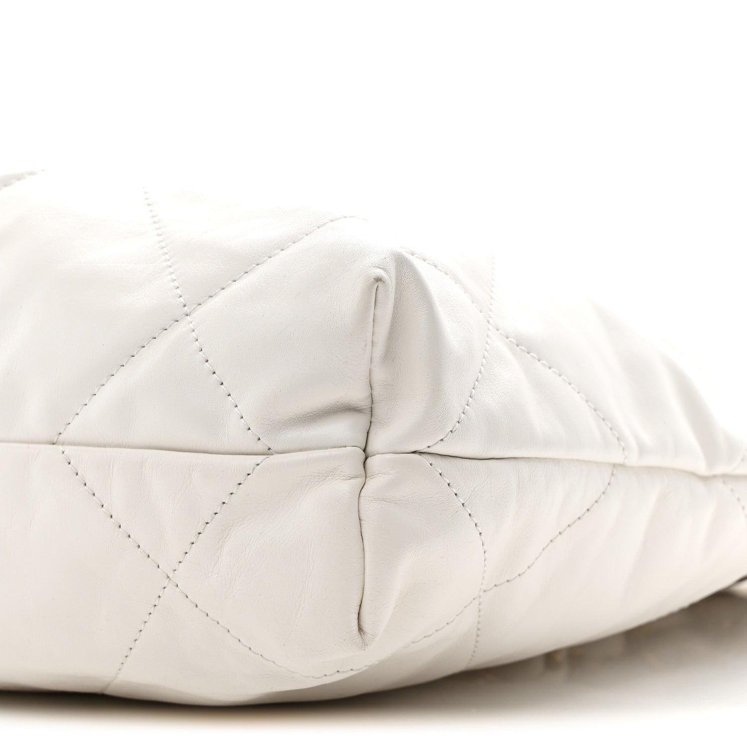 Shiny Calfskin Quilted Small Chanel 22 White