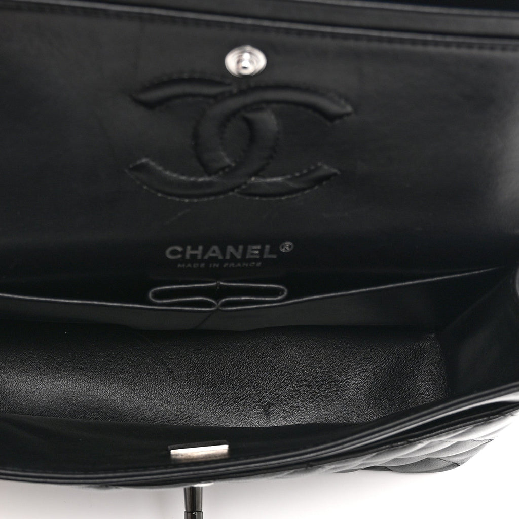 Lambskin Quilted Small Double Flap So Black