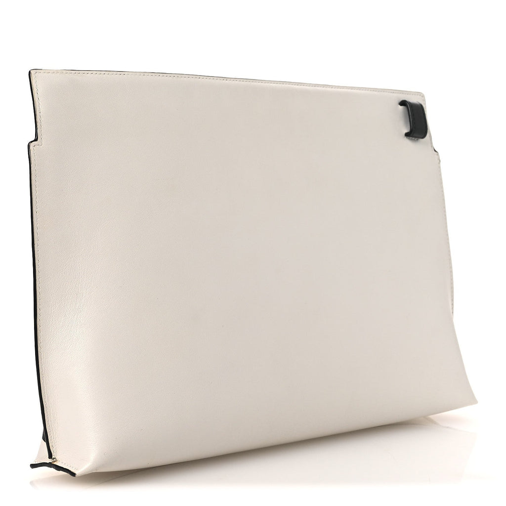 Calfskin Mushroom T Pouch Bag White