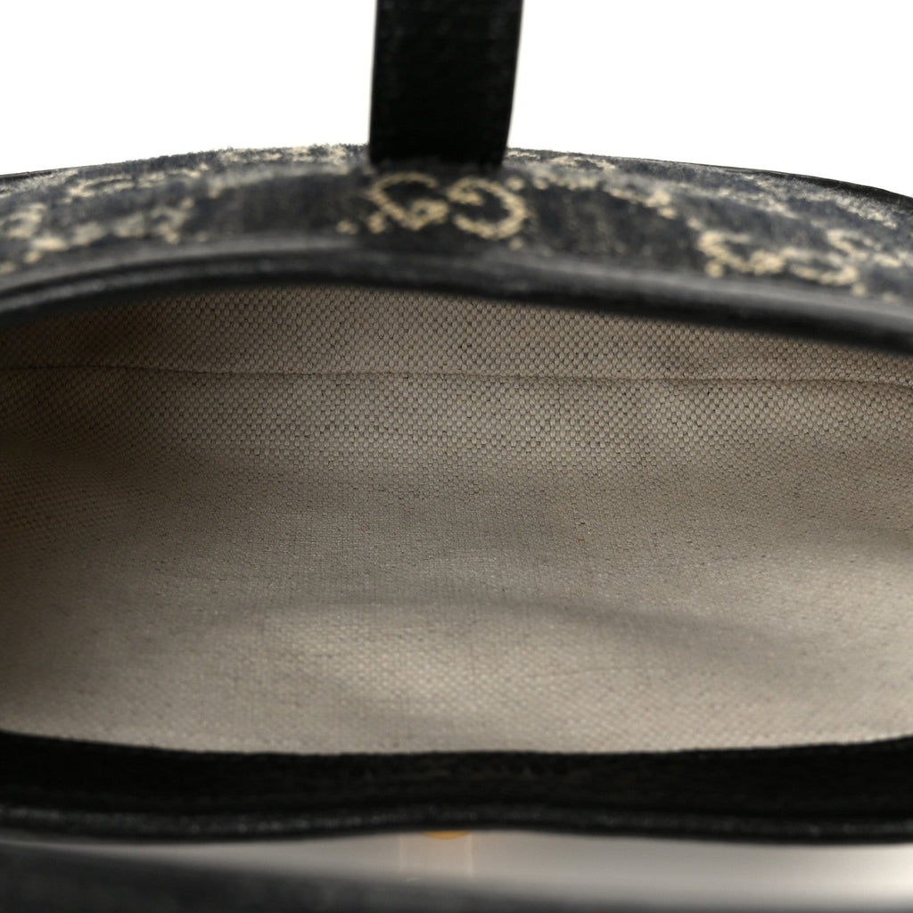 Jacquard Denim GG Monogram Small Jackie 1961 Hobo Black Ivory