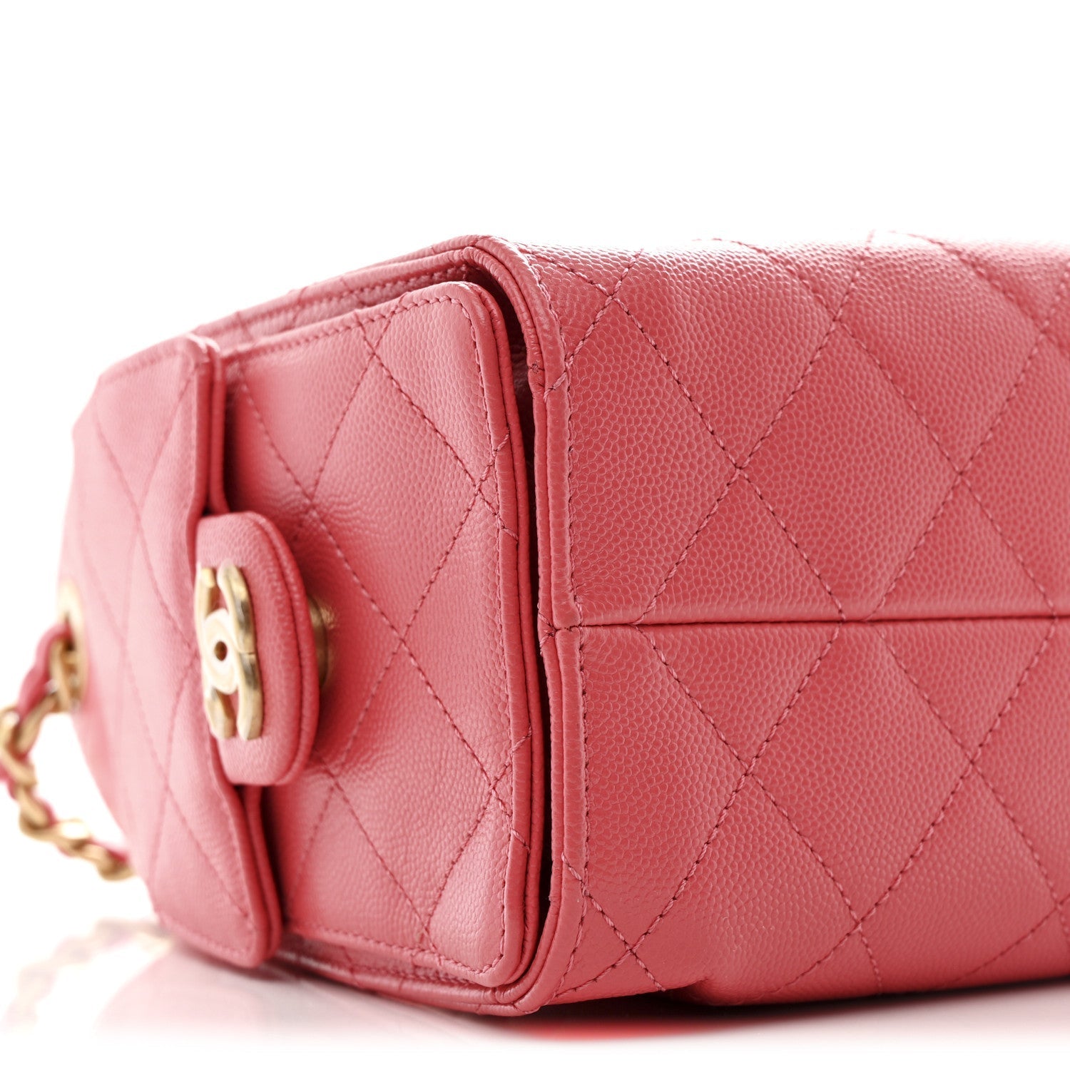 Caviar Quilted Mini Chanel 25 Handbag Coral