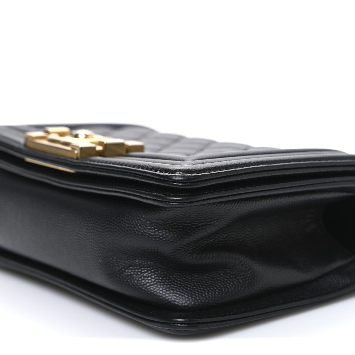 Caviar Quilted Small Boy Flap Black