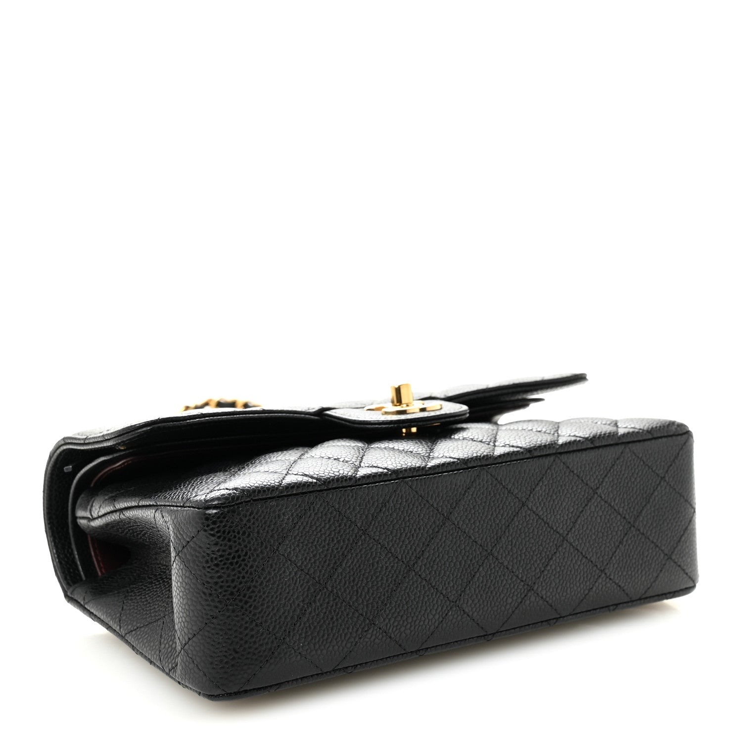Caviar Quilted Small Double Flap Black