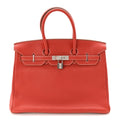 Taurillon Clemence Eclat Birkin 35 Sanguine White