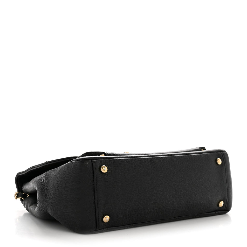 Caviar Quilted Large Business Affinity Flap Black
