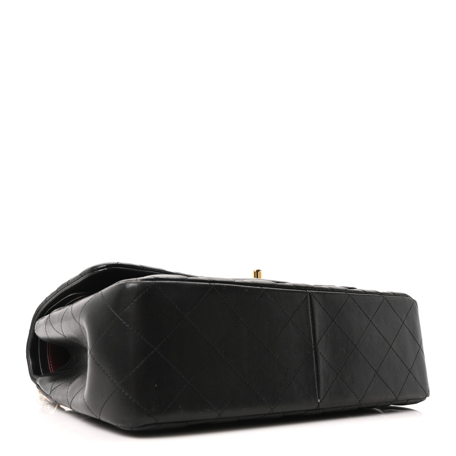 Lambskin Quilted Jumbo Double Flap Black