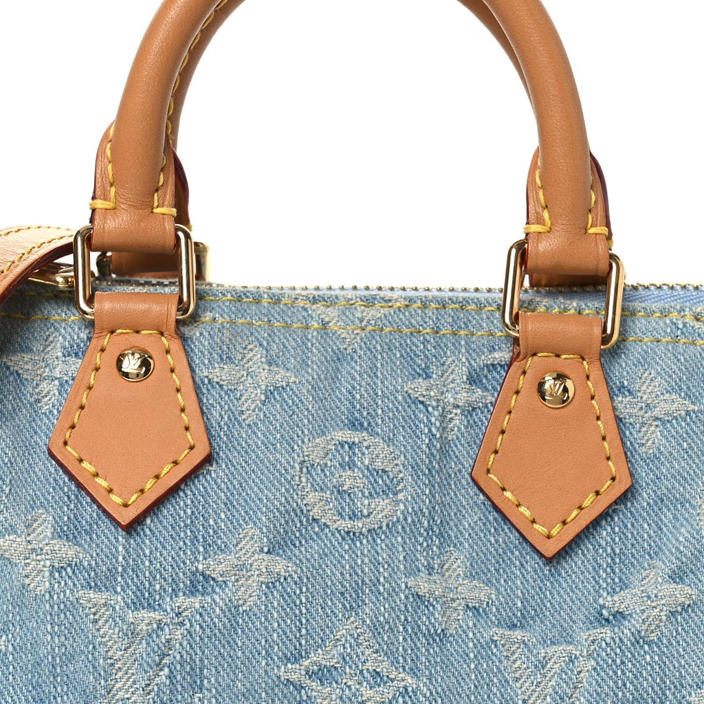 Monogram Denim Nano Speedy Sky Blue