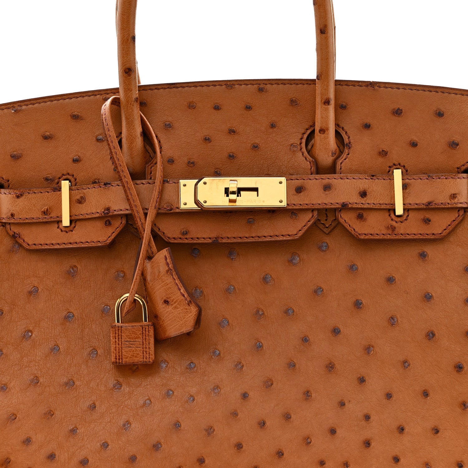 Ostrich Birkin 30 Cognac