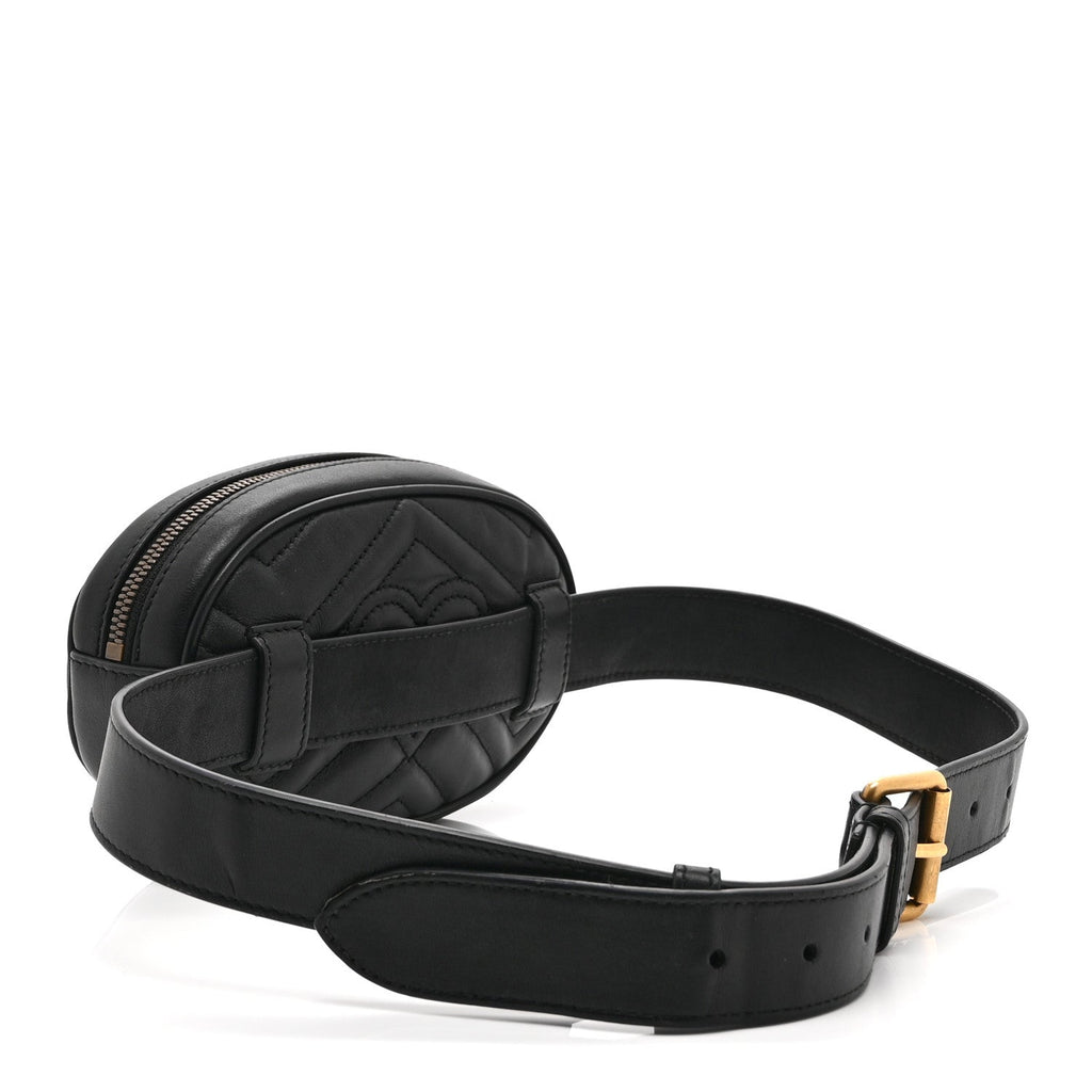 Calfskin Matelasse GG Marmont Belt Bag 85 34 Black