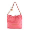 Shiny Calfskin Quilted Small Chanel 22 Coral Pink