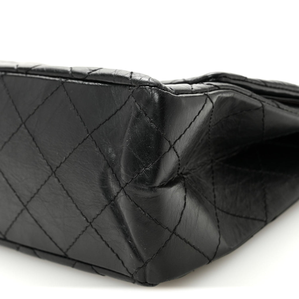 Aged Calfskin Quilted 2.55 Reissue 227 Flap Black