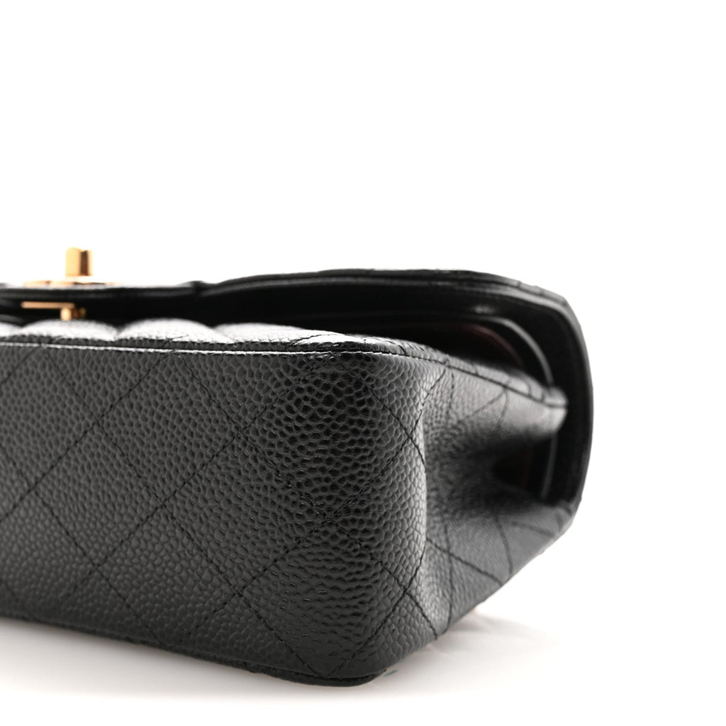Caviar Quilted Small Double Flap Black