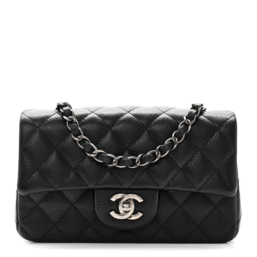 Caviar Quilted Mini Rectangular Flap Black