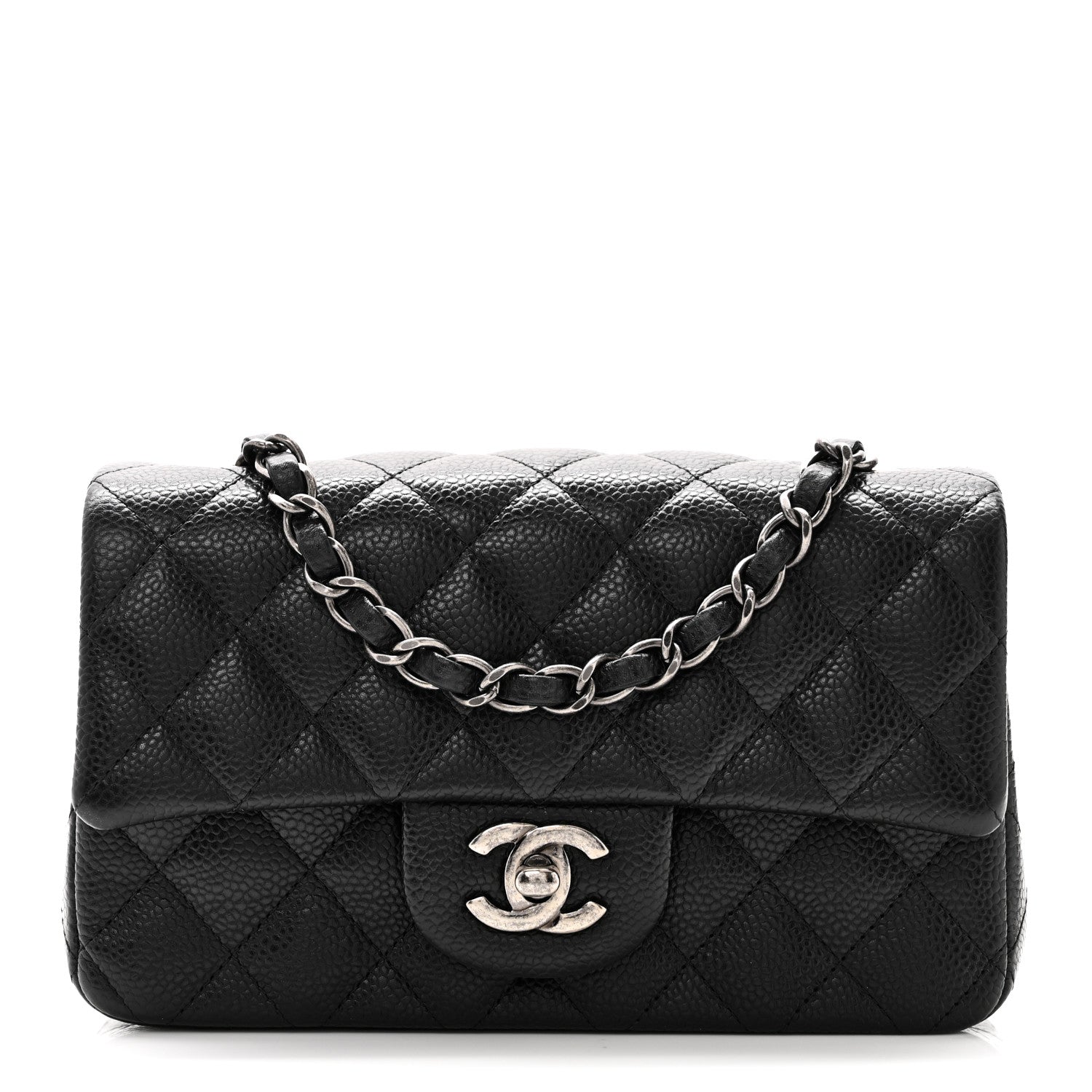 Caviar Quilted Mini Rectangular Flap Black
