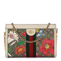 GG Supreme Monogram Flora Web Small Ophidia Chain Shoulder Bag White