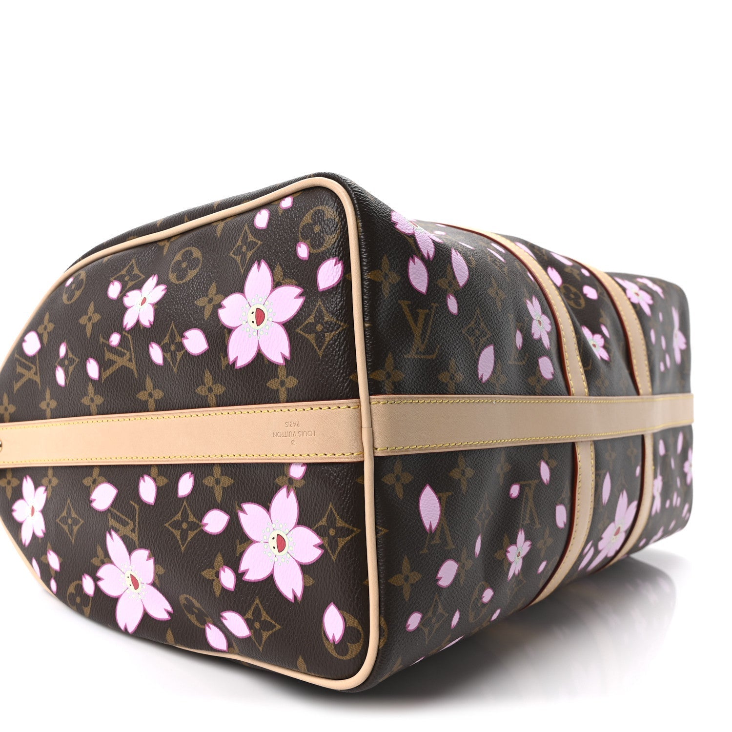 LV X TM Monogram Cherry Blossom Keepall Bandouliere 45 Sakura Brown