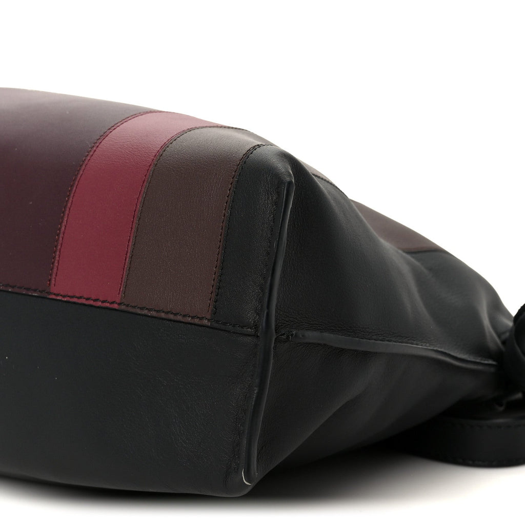 x Albers Nappa Calfskin Medium Flamenco Clutch Black Burgundy