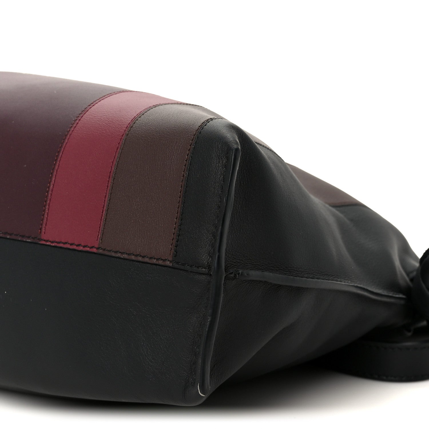 x Albers Nappa Calfskin Medium Flamenco Clutch Black Burgundy
