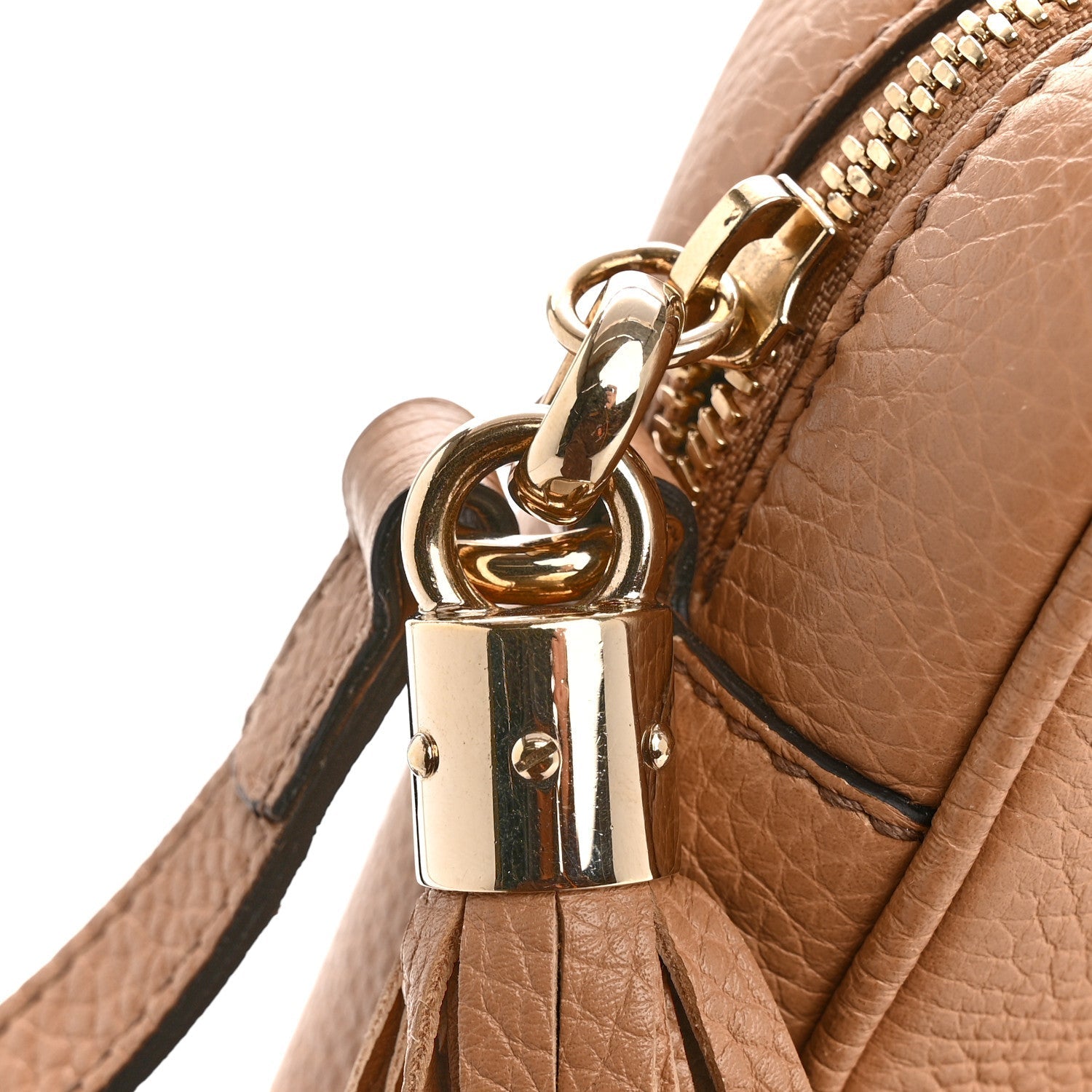 Pebbled Calfskin Small Soho Disco Bag Camelia