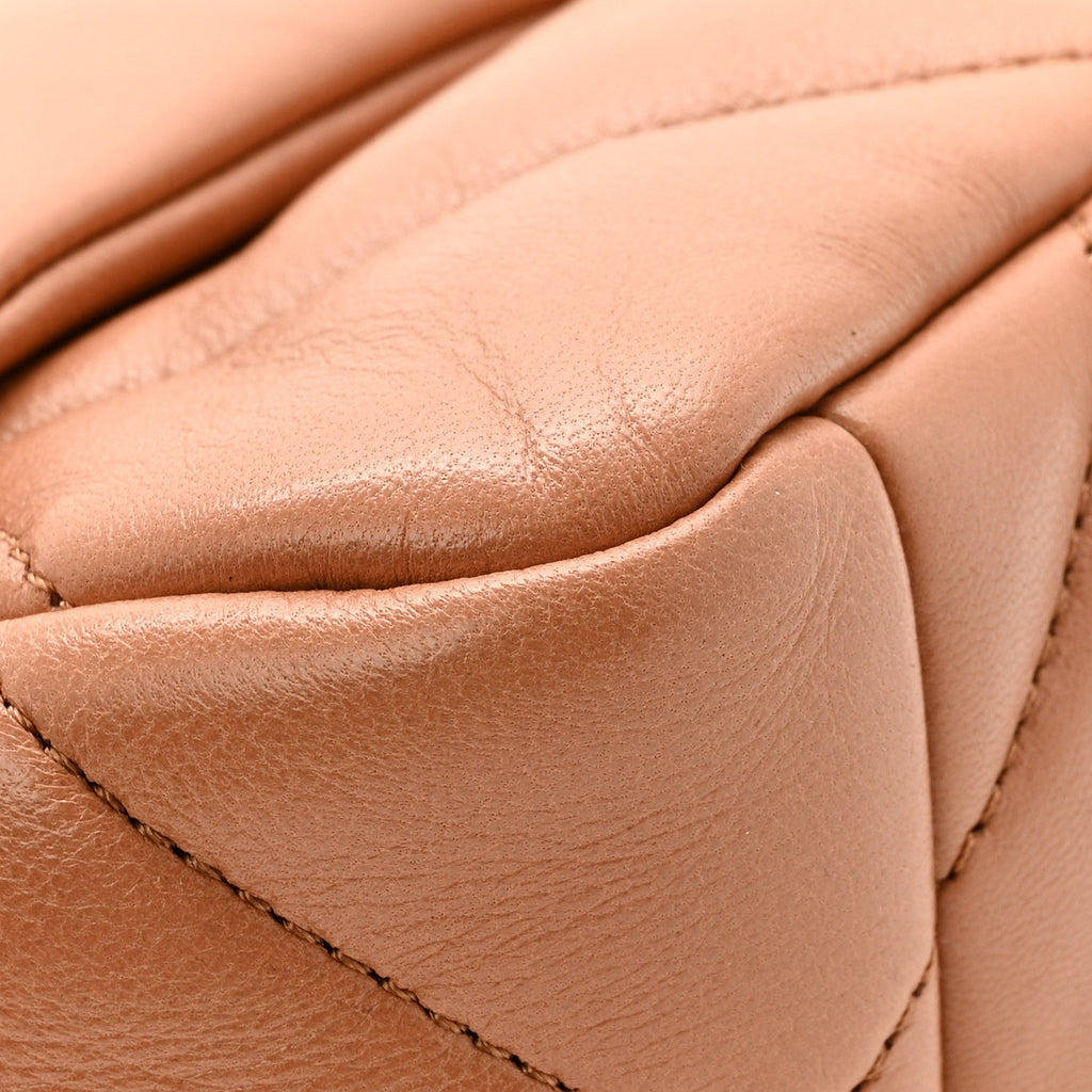 Lambskin Quilted Medium Chanel 19 Flap Brown