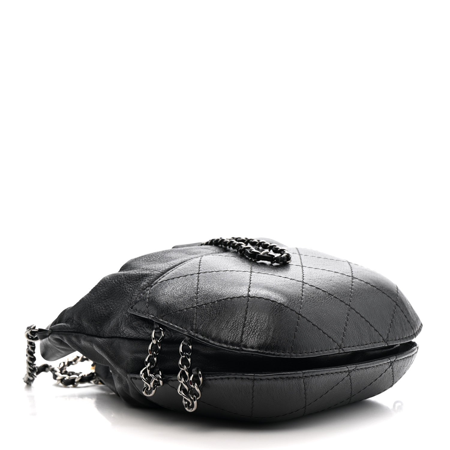 Calfskin Quilted Small Gabrielle Bucket Black