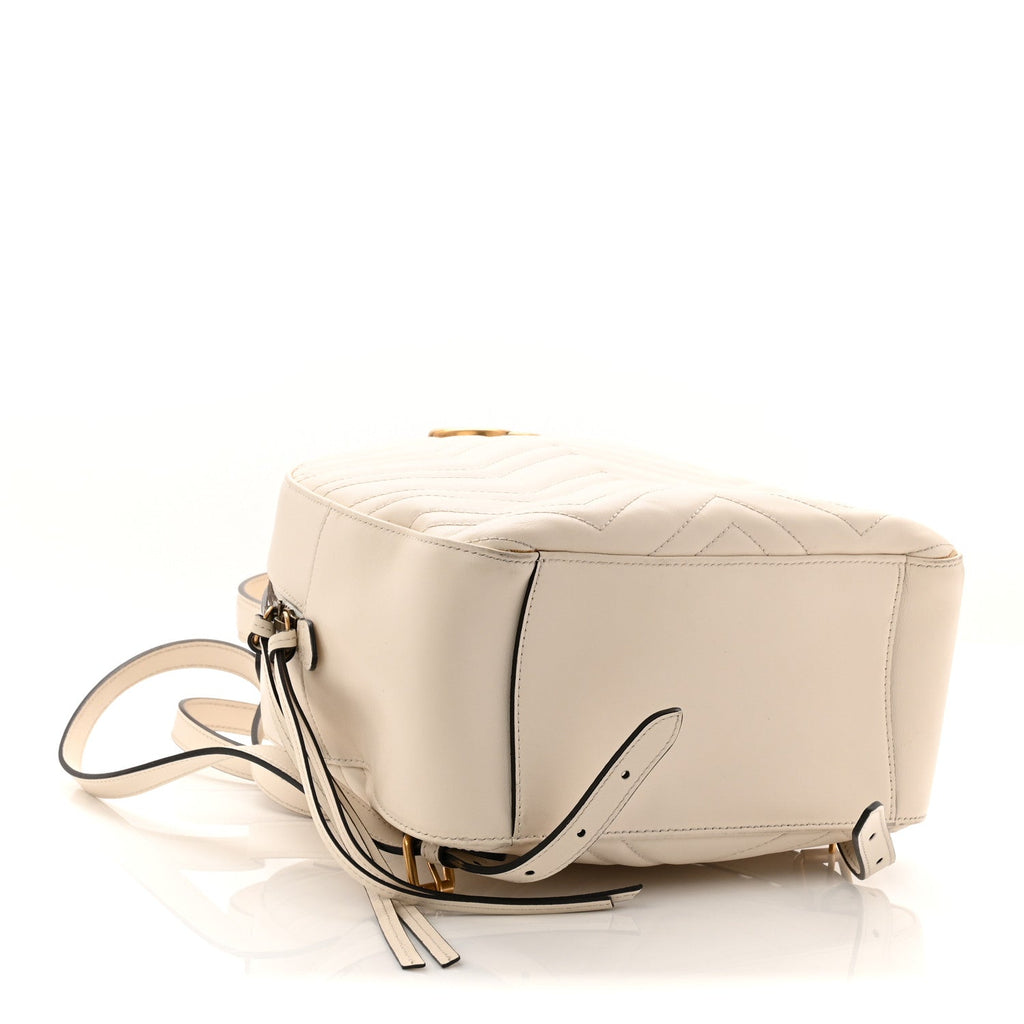 Calfskin Matelasse GG Marmont Dome Backpack White