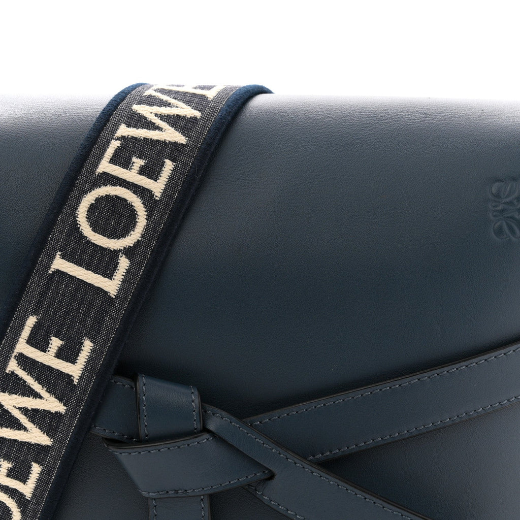 Calfskin Jacquard Small Gate Dual Bag Onyx Blue