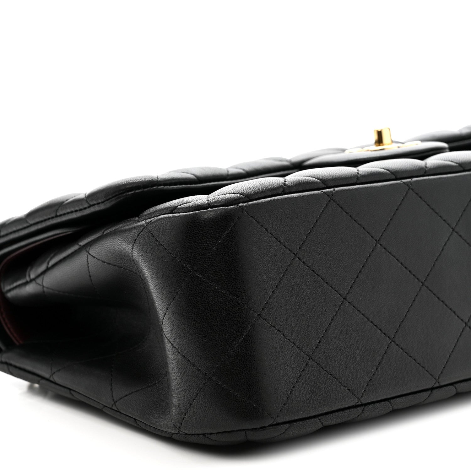 Lambskin Quilted Jumbo Double Flap Black