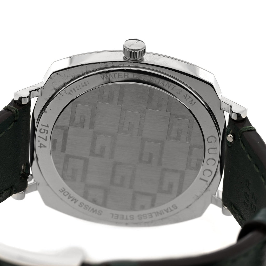 Stainless Steel Calfskin 35mm Grip Quartz Watch Black