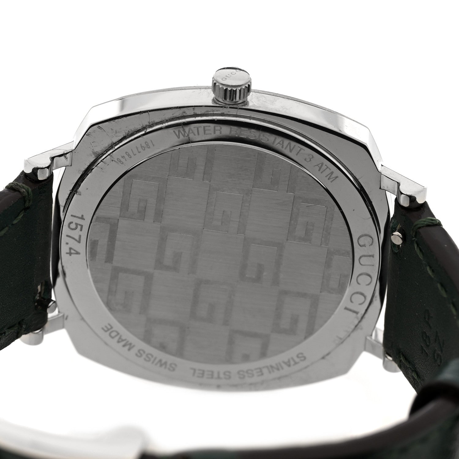 Stainless Steel Calfskin 35mm Grip Quartz Watch Black
